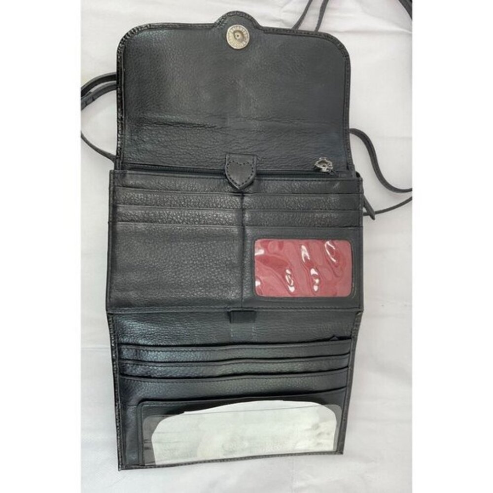 Brighton vintage  Leather Metallic Shoulder/hand Strap Bag Heart Logo - Picture 5 of 10